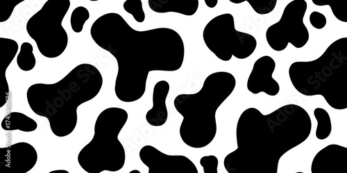 Black and white cowhide texture print sign for background and others