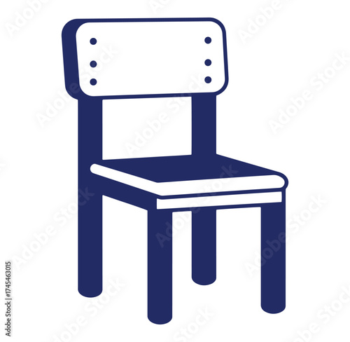 Simple vector illustration of a wooden chair suitable for classroom or home usage