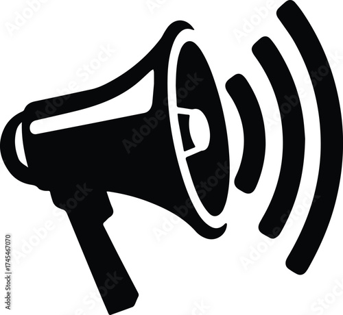 Retro Megaphone with Sound Waves