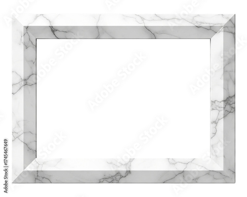 3d illustration of marble frame isolated on transparent background, perfect for displaying photos, artwork, or any creative project