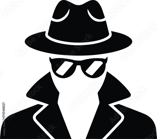 
Man in Trench Coat and Hat Illustration