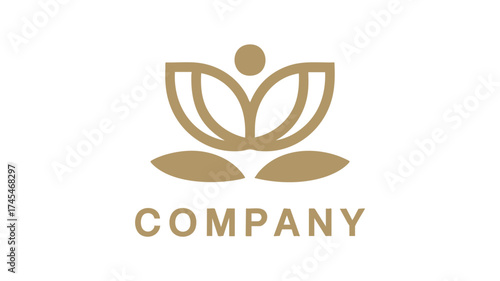 Elegant lotus flower logo for wellness spa or yoga studio brand identity