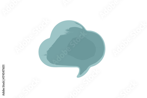 Modern stylized cloud shape speech bubble symbol representing digital communication and technology concepts