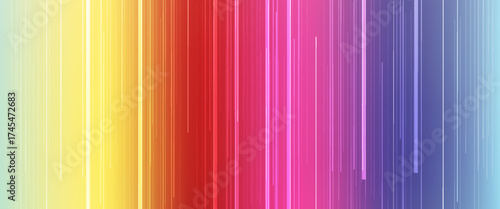 Rainbow colorful gradient vertical stripes. Many random transparent overlapped lines on gradient background. Vector illustration