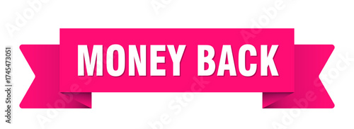 money back ribbon isolated on transparent background. money back ribbon