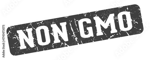 non gmo rectangular sign. non gmo stamp