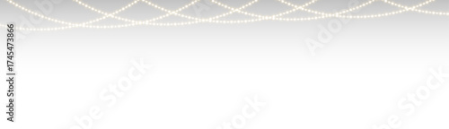 Bright holiday Christmas light garland with decorative bulbs, shining festive string, perfect seasonal background for greeting cards, banners, and celebration PNG illustrations.