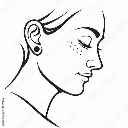 Illustration of a serene womans face