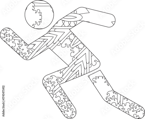 Athletics decorative icon for coloring. Olympic sport