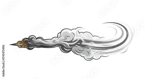 Stylized Speed Smoke Trail with Fiery Tip.