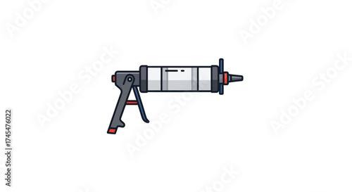 Industrial Caulk Gun with Trigger Handle and Nozzle.