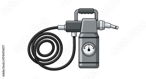 Portable Hydraulic Pump with Pressure Gauge and Hose.