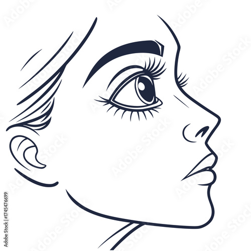 Illustration of a womans face in profile