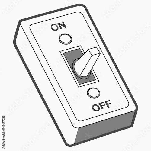Illustration of a light switch in the on position