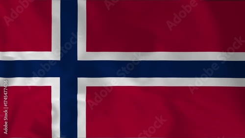 Animation waving flag of Norway	
