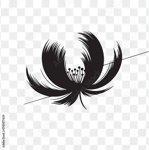 Blue Lotus Flower Vector Illustration