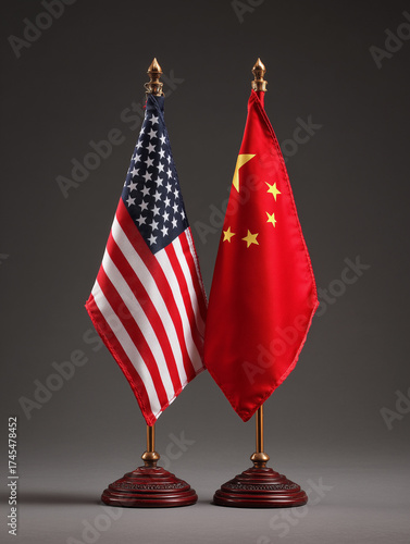 flag of usa and china