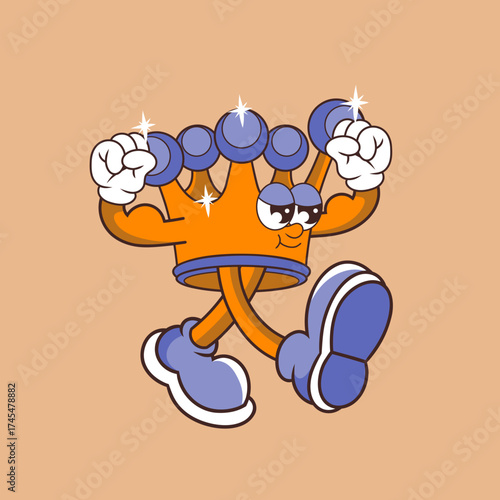 Retro character design of strong crown