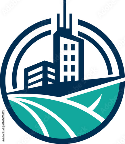 Real Estate Building City Skyline Icon Vector Modern Logo Design Template