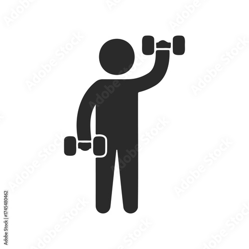 Silhouette of person lifting dumbbells for fitness and strength training