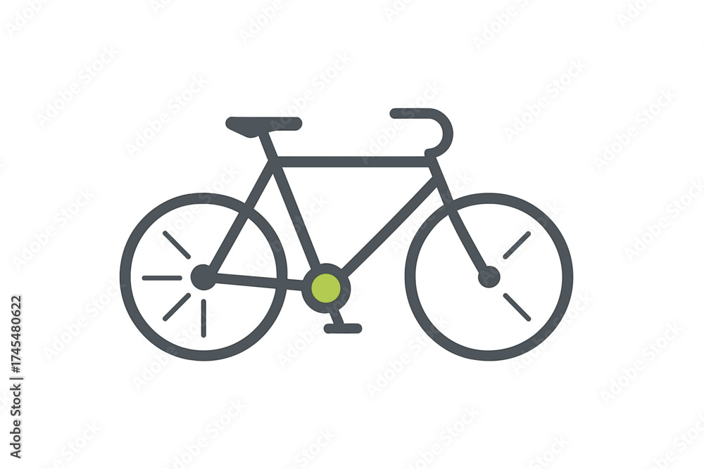 Obraz premium Minimalist flat design bicycle representing sustainable transportation and healthy lifestyle