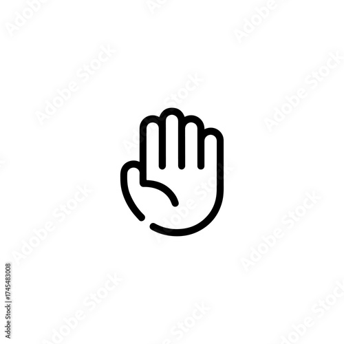 Vector art of outline icon of a human hand with fingers spread