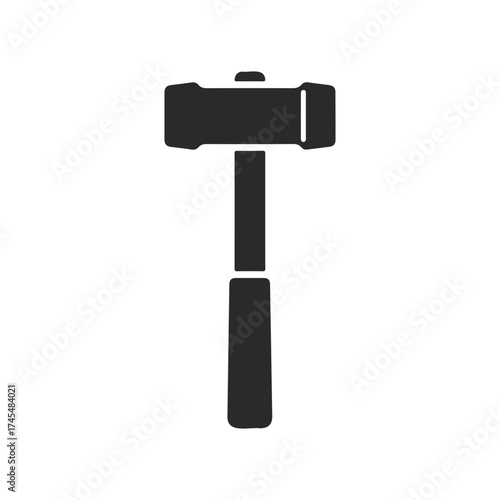 Silhouette of a sledgehammer on white background for construction and tools