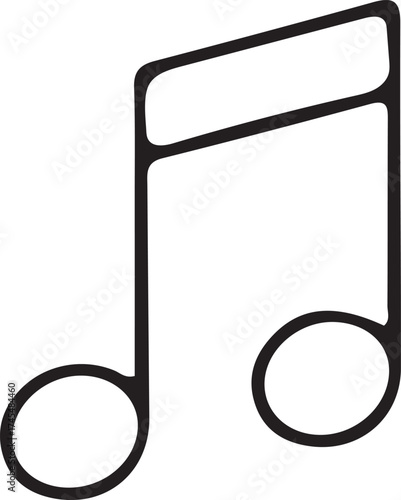 Simple black and white musical note graphic with a clean outline suitable for various media.