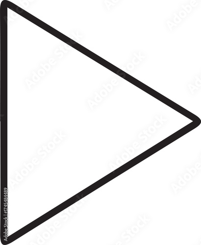Simple geometric triangle shape right arrow symbol basic design element
