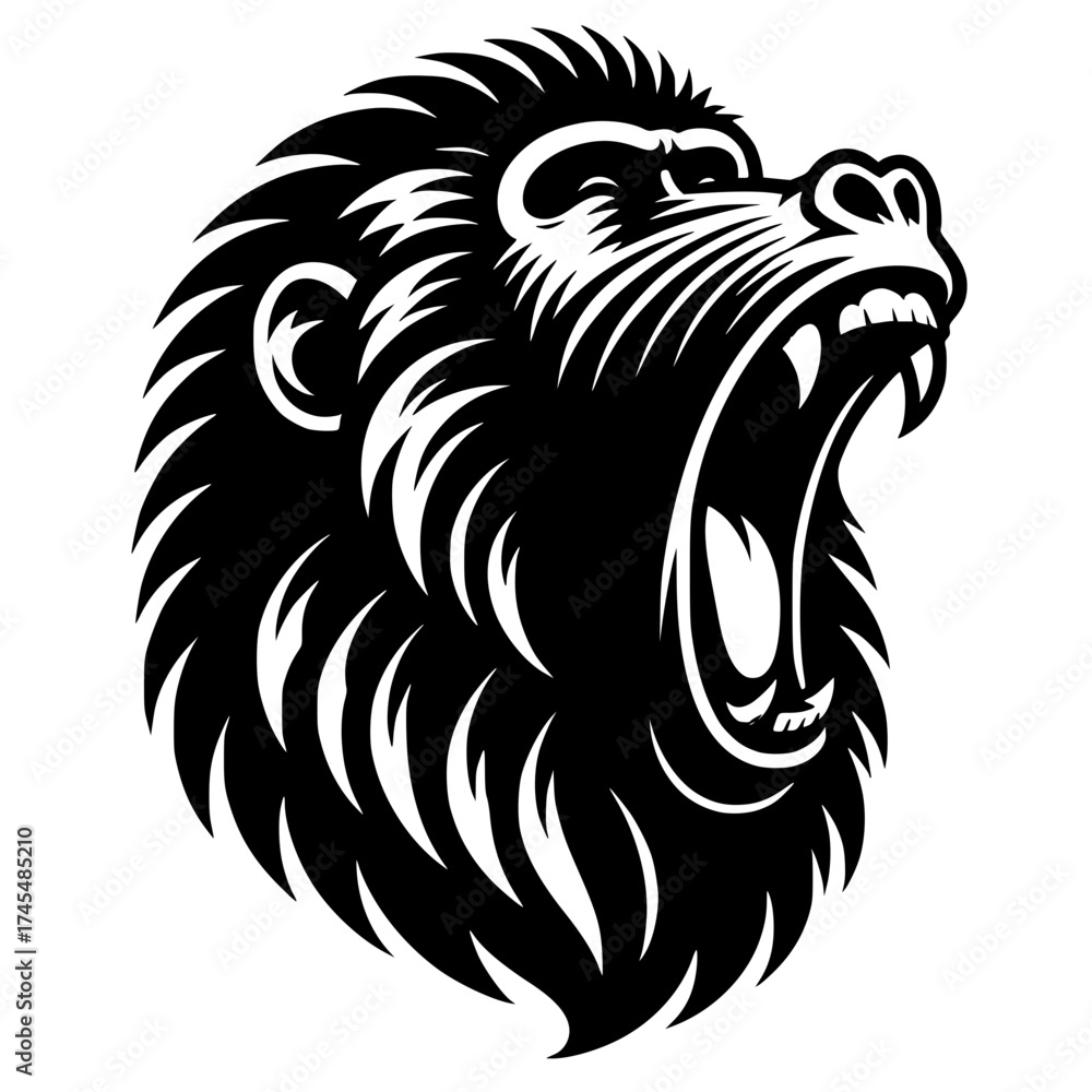 Obraz premium Monkey shouting vector image illustration 