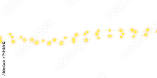 Warm Christmas String Lights PNG Transparent Golden Glow Decoration

