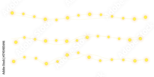 Warm Christmas String Lights PNG Transparent Golden Glow Decoration
