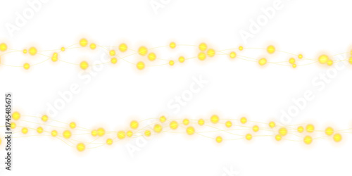 Golden Festoon Lights PNG Glowing Garland for Winter Celebration