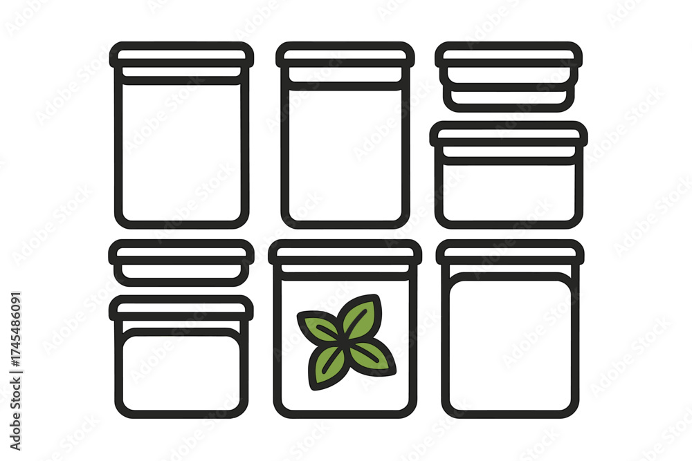 custom made wallpaper toronto digitalDifferent shapes of food storage jars and containers for kitchen ingredients