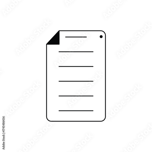 Paper icon, vector illustration Flat design style.