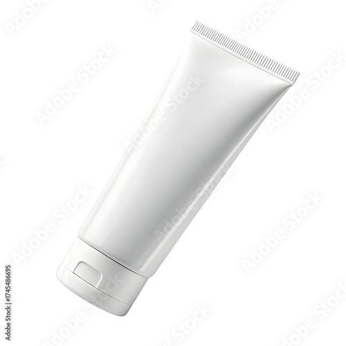 White tube of cream or lotion on a white background.