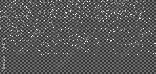 White snow flurries fall softly against the transparent background creating a peaceful winter scene