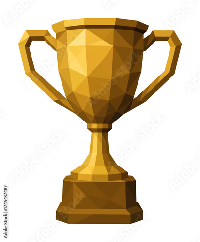 cup of the champion - low poly design style (gold)