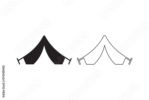 Minimal tent design on white background