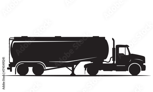 Industrial Tanker Truck Silhouette Icon