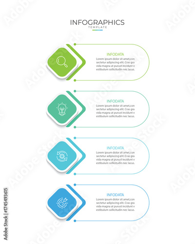 Timeline Creator infographic template. 4 Step timeline journey, calendar Flat simple infographics design template. presentation graph. Business concept with 4 options, vector illustration.