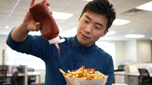 Macro ketchup splash into shallow dish creates ripple texture Video 4K UHD 60fps