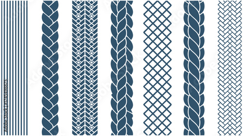 Diverse textile textures and braided patterns perfect for fabric design and craft projects