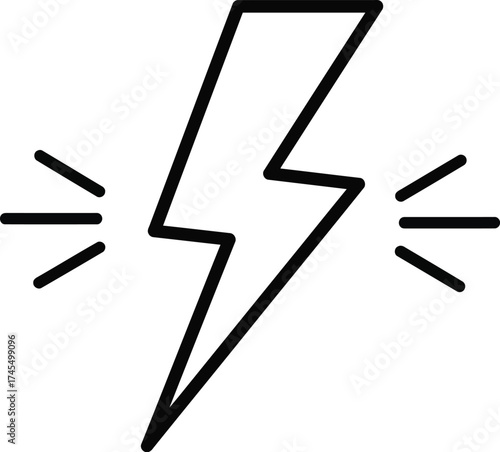 Dynamic lightning bolt vector icon illustration for energy and power concepts scalable eps