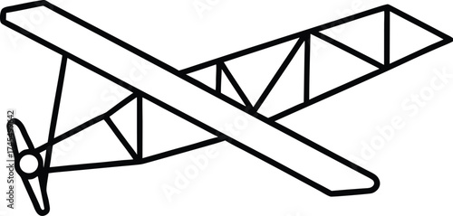 Outline drawing of a propeller airplane with a triangular tail aircraft engine