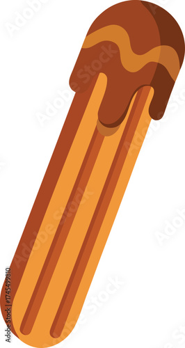 churros with chocolate vector icon illustration