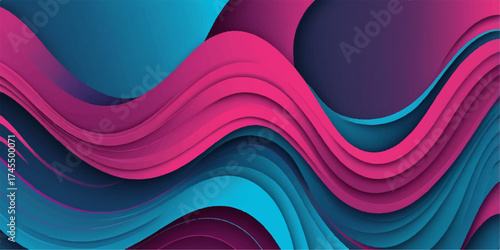 Abstract colorful wave background: dynamic vector illustration with flowing lines and a gradient color pattern for a modern web banner or artistic wallpaper