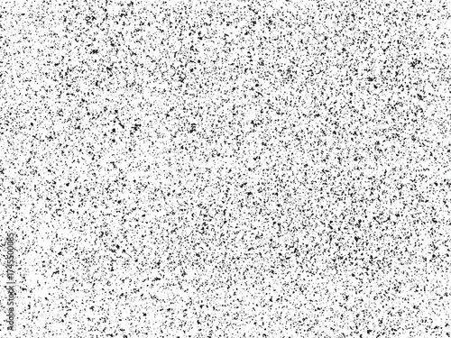 Dirty or dust film grain speck grit grunge overlay on white background grain noise Speckle grain dot white dot line grunge texture dust noise black and white texture vector. Distressed overlay texture