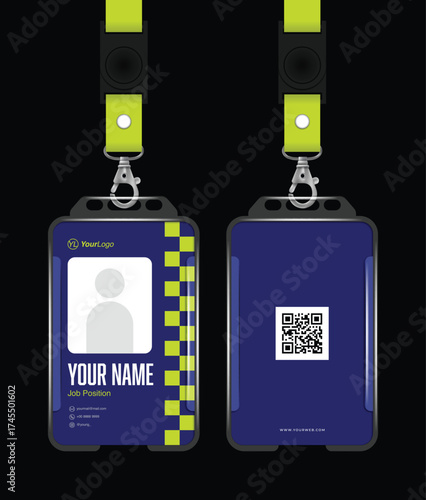 Editable Id Card Design. Corporate company employee identity card. Event identity card.-01