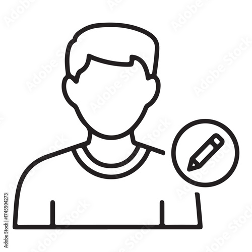 User profile editing icon, representing account management and personal information update